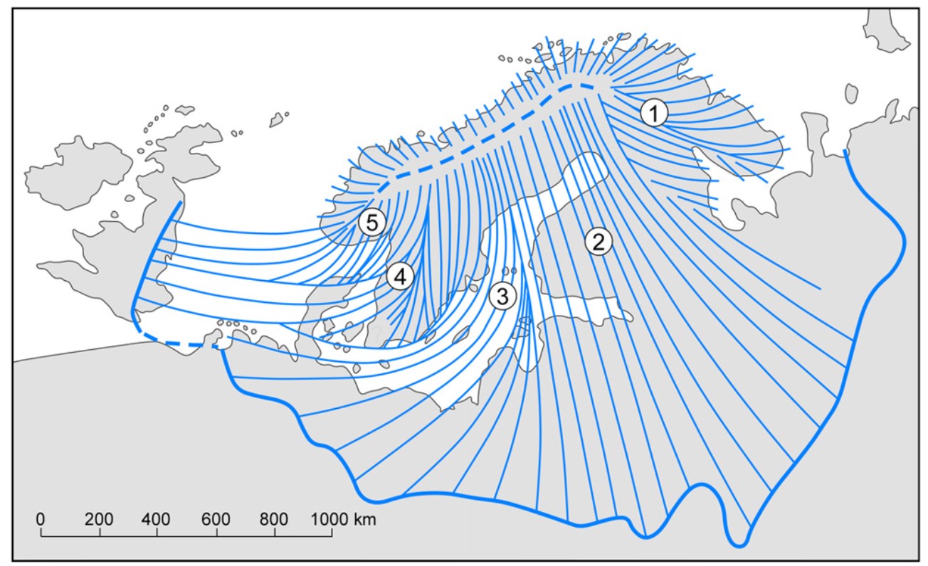 Reconstruction du concept de la calotte glaciaire Fennoscandie d'Otto Torell (Ingolfsson & Landvik, 2013)