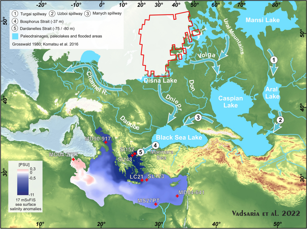 Carte paléoenvironnementale de l'Europe de l'ouest durant le dernier maximum glaciaire, Vadsaria et al., 2022
