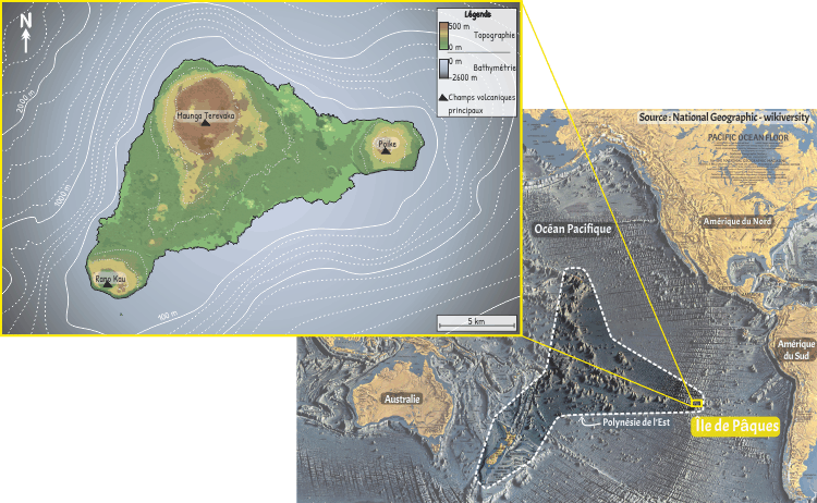 Île de Pâques, Pacifique Sud-Est : un type de volcanisme de point chaud