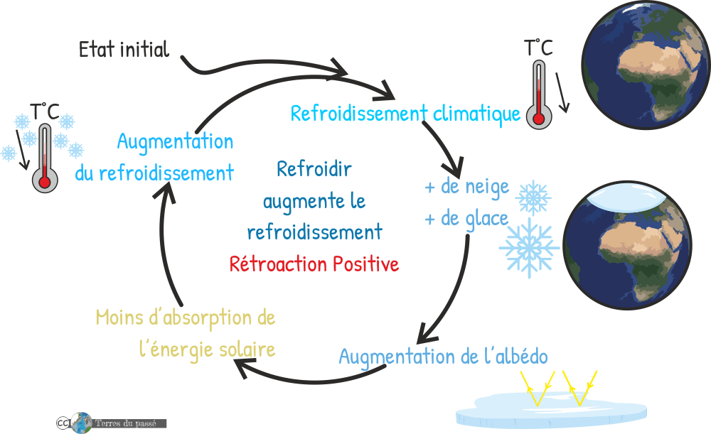 Boucle de rétroaction positive entre la température de la Terre et l'albédo