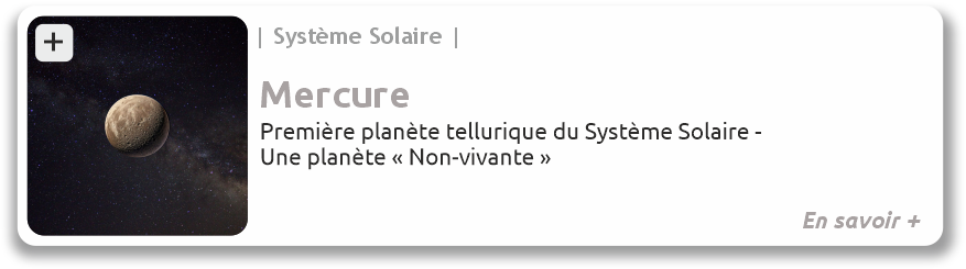 système solaire - Mercure - Première planète tellurique du Système Solaire - une planète Non vivante