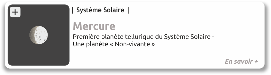 système solaire - Mercure - Première planète tellurique du Système Solaire - une planète Non vivante