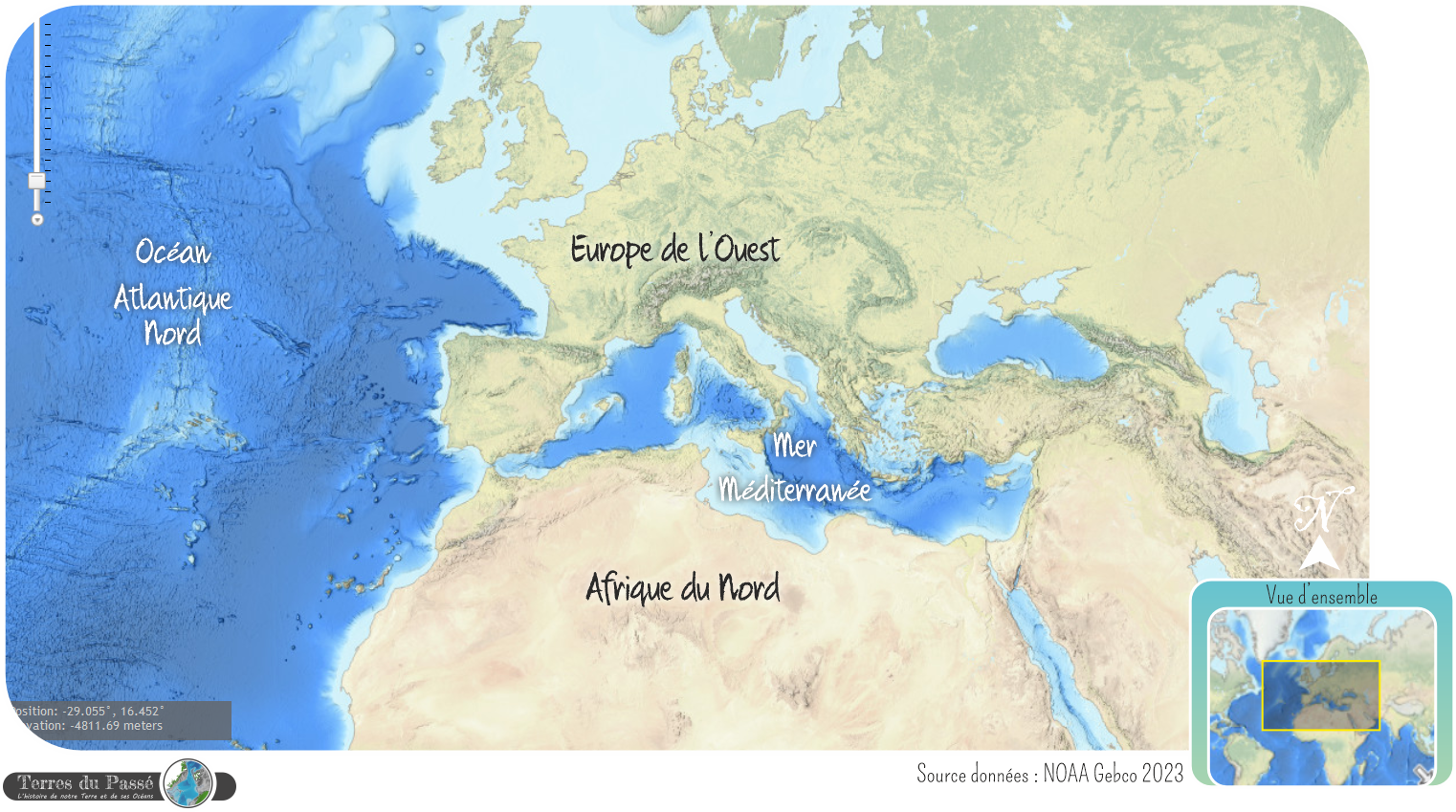 Carte d'Europe de l'Ouest et d'Afrique du Nord