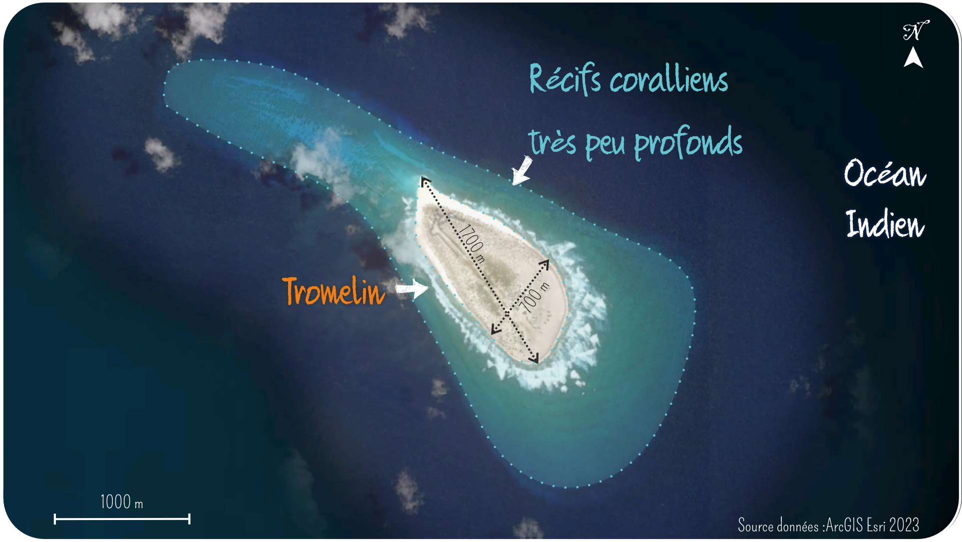 L'île Tromelin est entourée de récifs coralliens peu profonds
