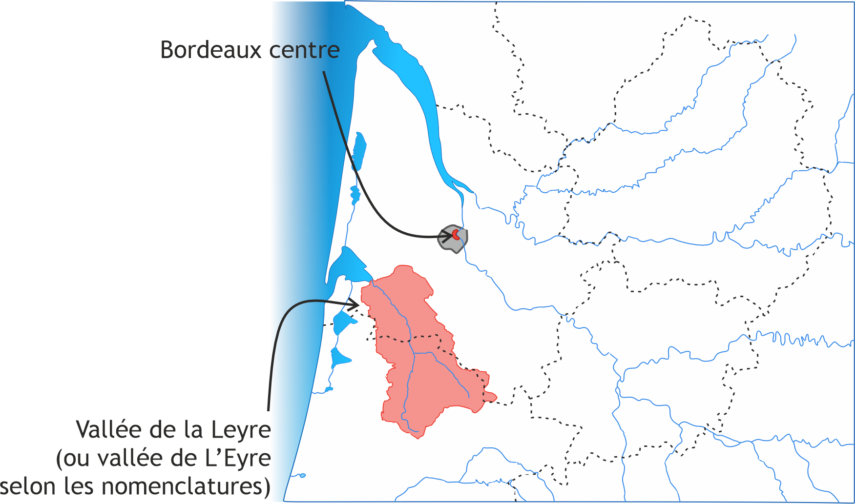 Extension de Bordeaux centre et de la vallée de la Leyre