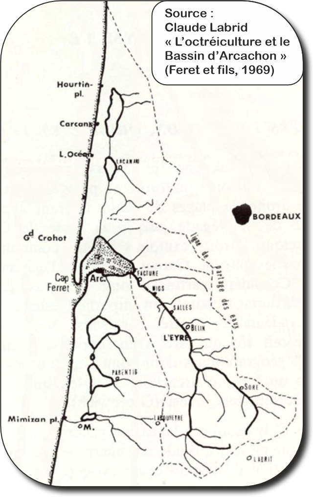 Carte ancienne de la vallée de la Leyre