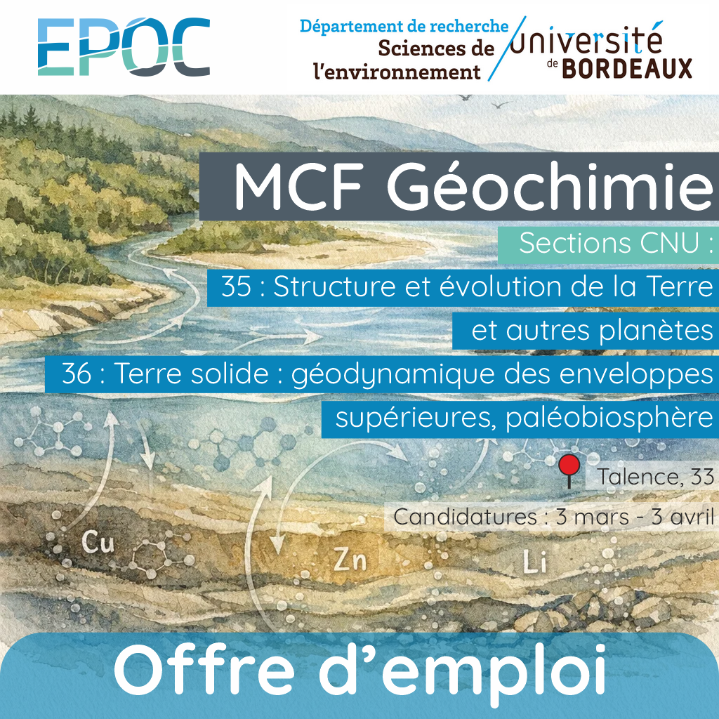 Poste MCF - Laboratoire EPOC - Universit&eacute; de Bordeaux